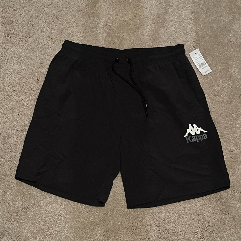 Basic black kappa shorts